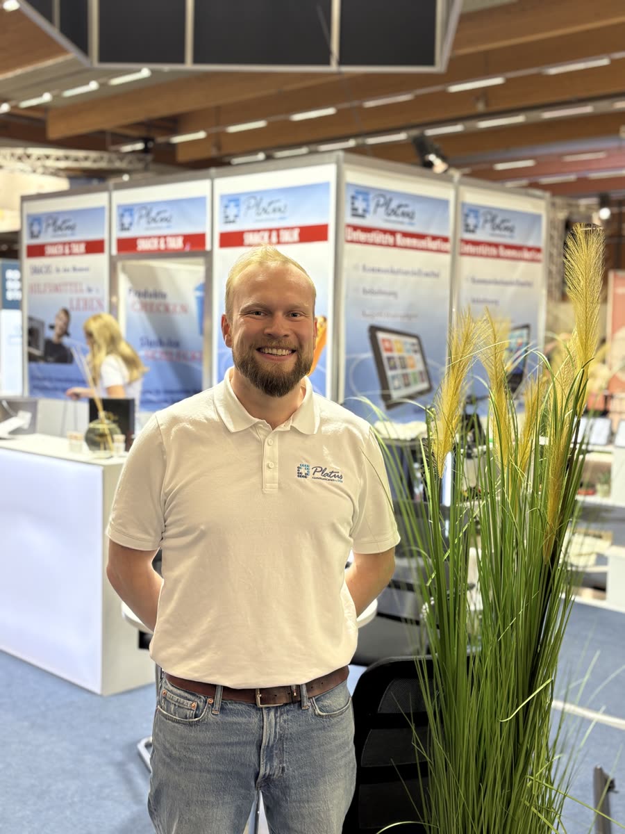 Marcus Kretschmann am Platus-Messestand